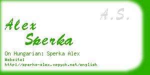 alex sperka business card